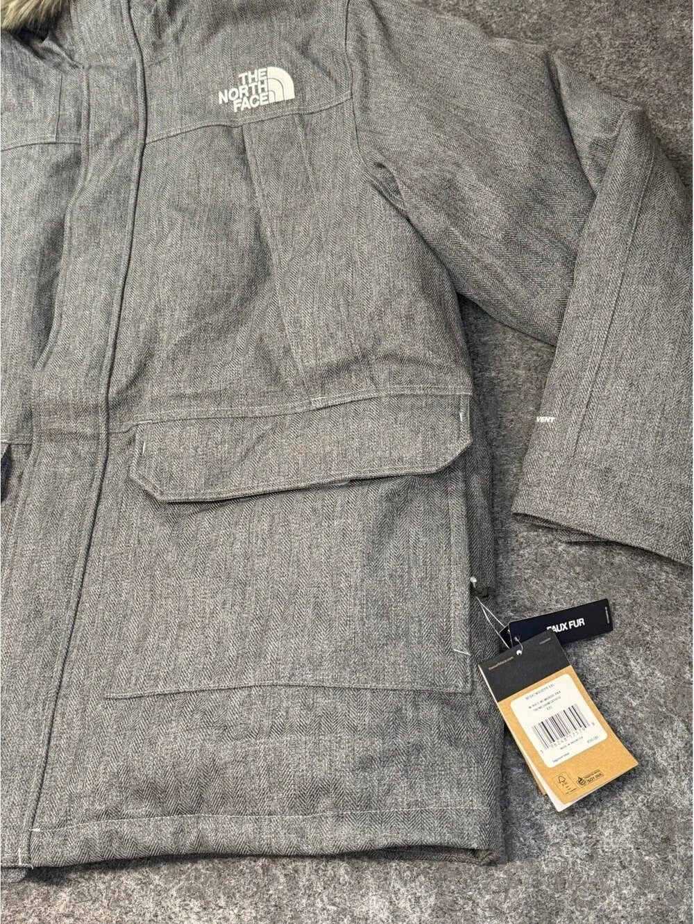 The North Face Novelty McMurdo Parka Mens XXL Gray 600 Down DryVent NWT